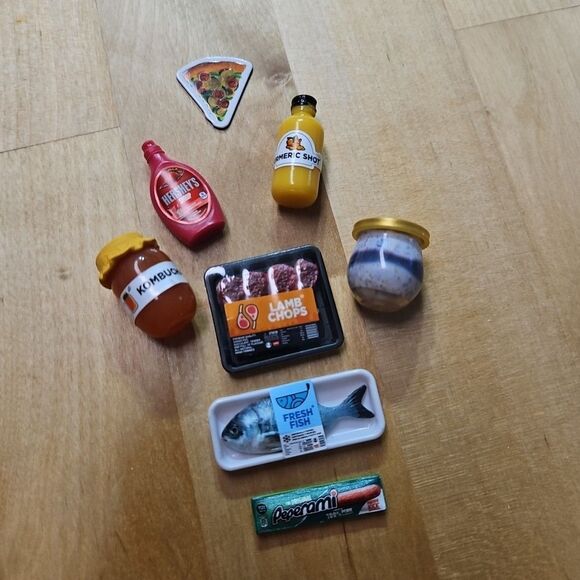 ZURU Mini Brands Mini-minis Fill The Fridge Common Lot Of 7, W/Pizza Magnet - Picture 1 of 16